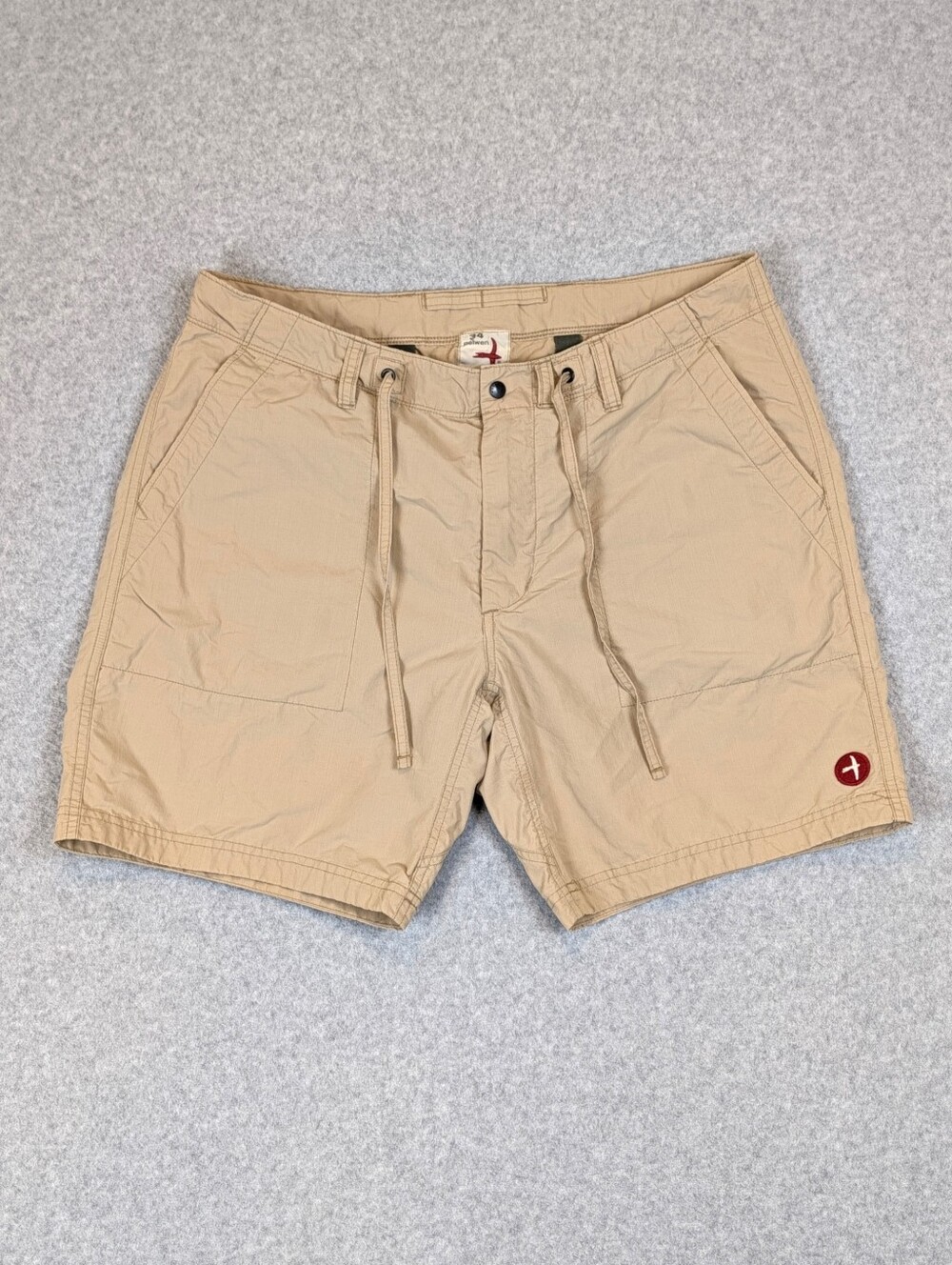 Relwen Paddle Shorts Mens 34 Khaki 7" Nylon Cotton Hybrid Drawstring Huckberry